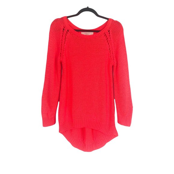 Zara Sweaters - Zara Neon Orange High Low Knit Pullover Top Tunic Sweater Size Medium